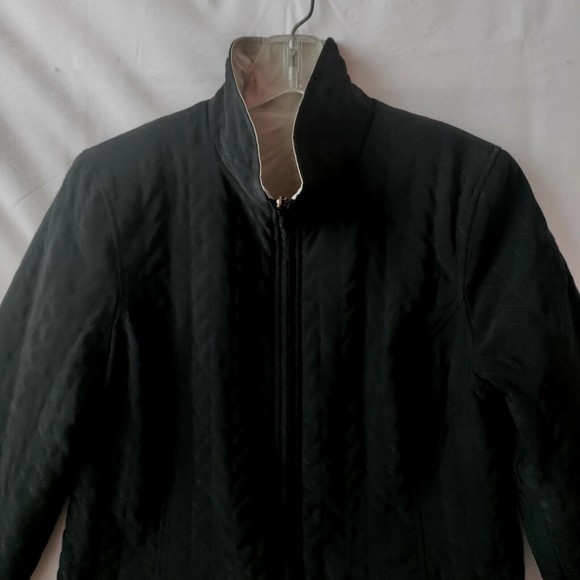 CLASSIC ELEMENTS Reversible Jacket Coat Black/ Beige Women's Size S - Picture 3 of 11